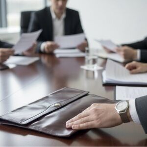 Vintage Goldpfeil Leather Clutch